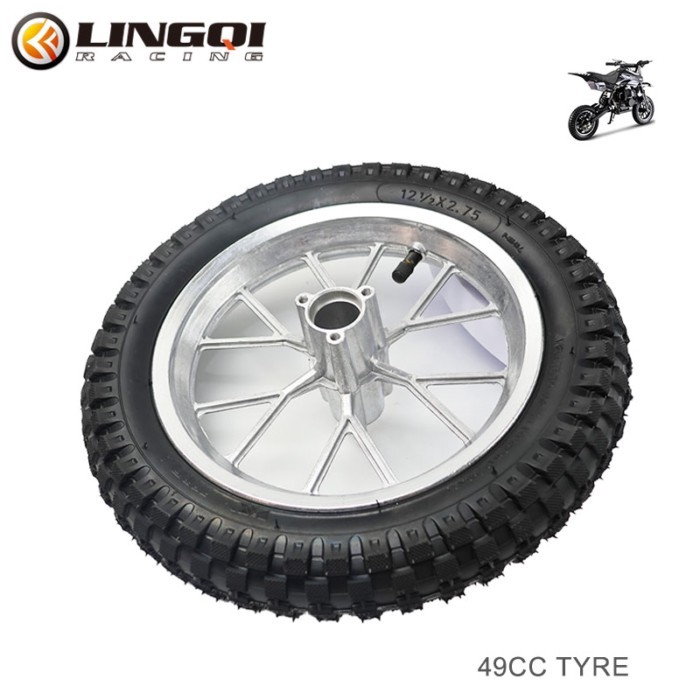 LYNNCHI Motorcycle 12 1/2x2.75 Front And Rear 12 Inch Wheel Rim Hub Pneumatic Tire For 49cc Mini Di