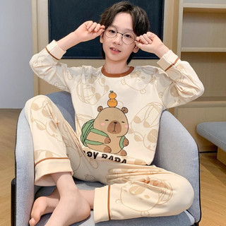 Flash Sale! เสื้อผ้าเด็ก ชุดนอนแขนยาวคอกลม hypoallergenic เหมาะสำหรับเด็กอายุ 11-12 ปี