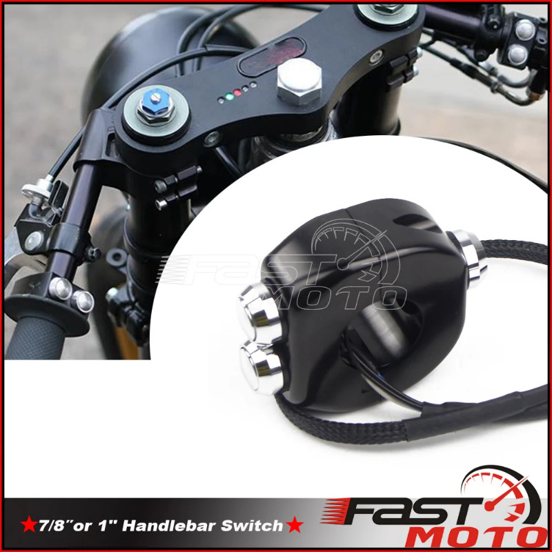 1" & 7/8" Handlebar Switch Push-Button Controls Switches for BMW Yamaha Kawasaki Honda XS650 CB750