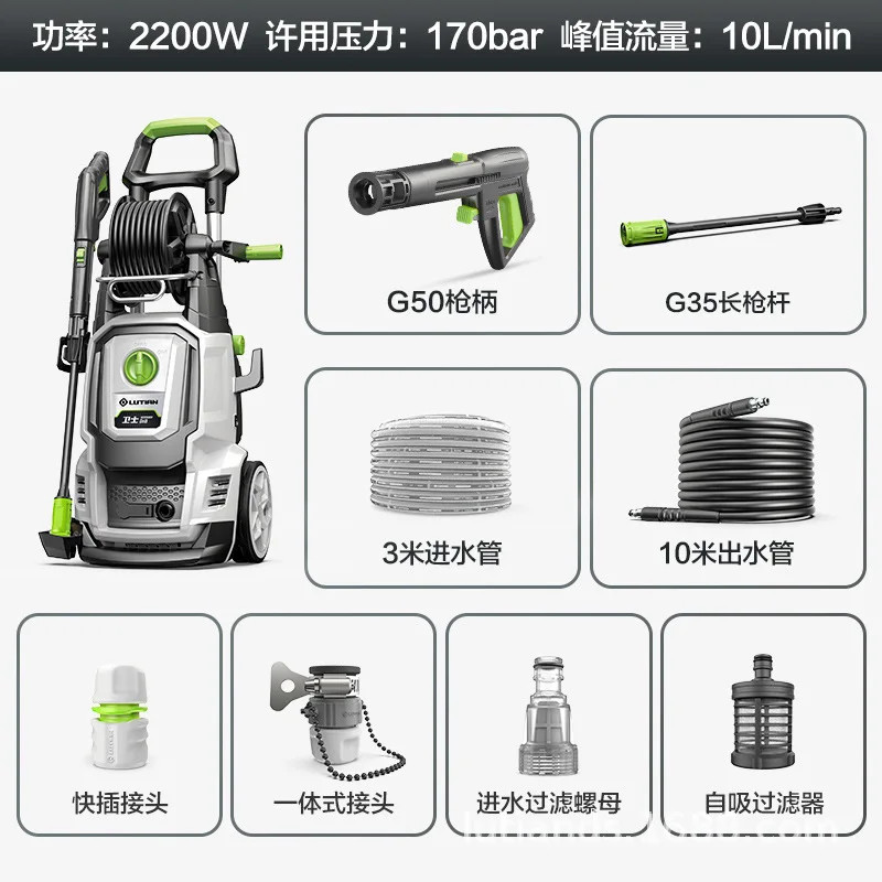 Lutain High Pressure Washer DEFENDER Portable Car Washer 190bar 10LPM Household Washing Machine Ele