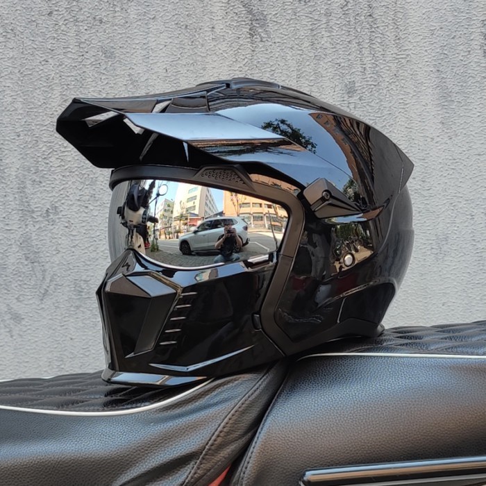 ORZ Motorcycle Helmet Men's and Women's Vintage Full Helmet Four Seasons Detachable Motorcycle Comb