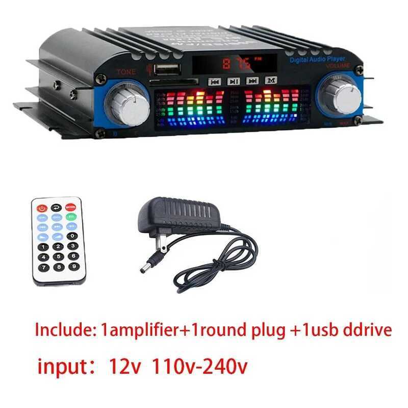 C 1600W Peak Power Hifi Sound Amplifier Digital 4 Channel Audio Amplifier Bluetooth Karaoke Player