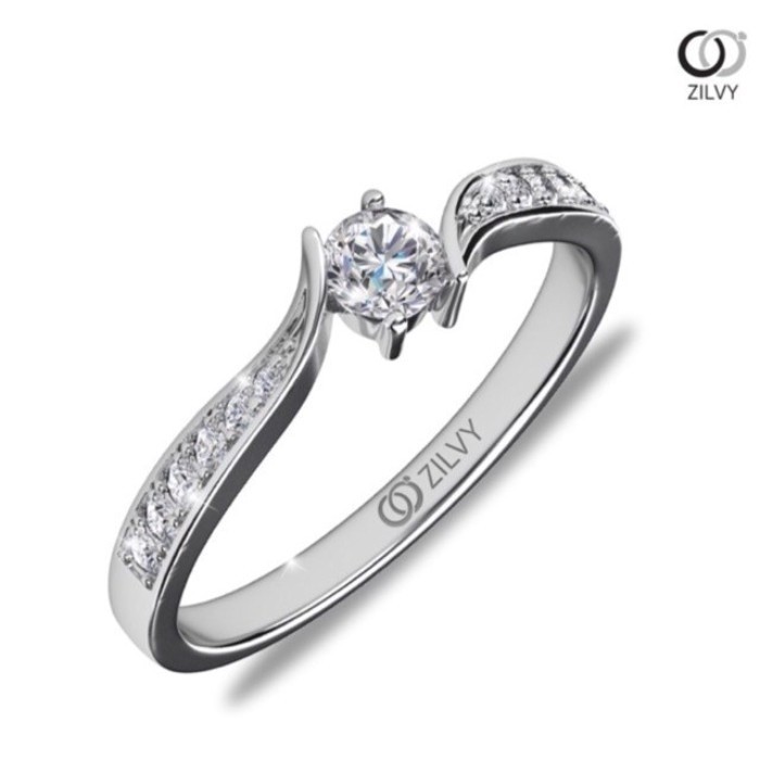 Zilvy แหวนเพชรผู้หญิง เพชรรวม 0.20กะรัต (GR289)
