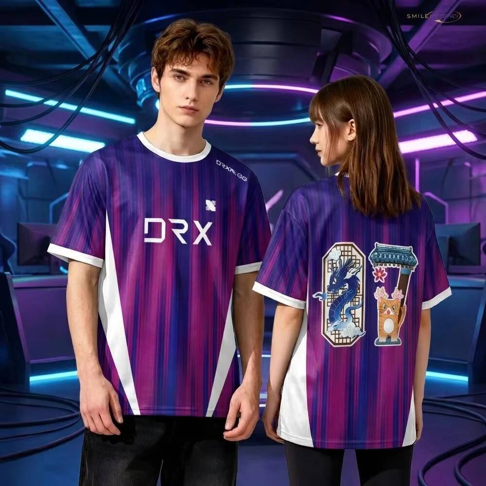 DRX 2026 ใหม่ Esports ชุดทีมเสื้อยืดพัดลมสําหรับเล่นเกม Jersey สําหรับผู้ชายและผู้หญิง Breathable Qu