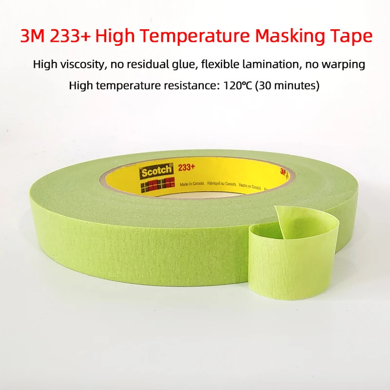 3M233+ Masking Tape Paint Spray Paint To Cover High Temperature Without Trace Without Glue 18mm*55m