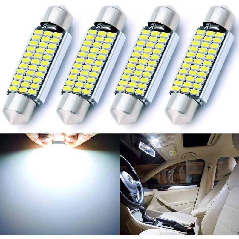 2/10pcs 31mm 36mm 39mm 41mm Automotive Super Bright LED Bulb C5W C10W Car License Plate Light Auto