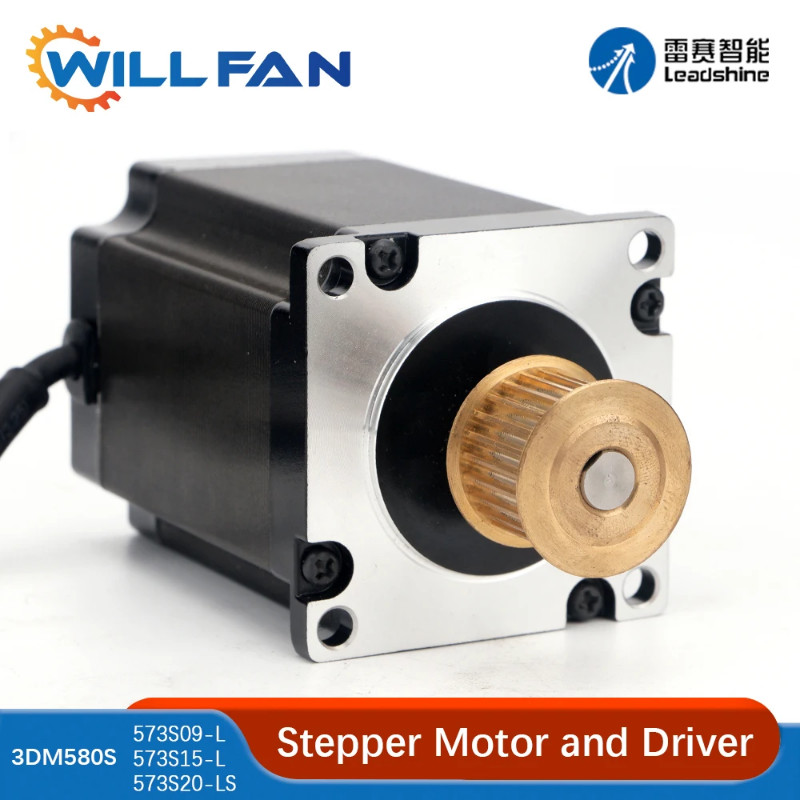 Will Fan Leadshine 3 Phase Stepper Motor 573S09-L/573S20-LS+Stepper Driver 3DM580S For CO2 Laser En