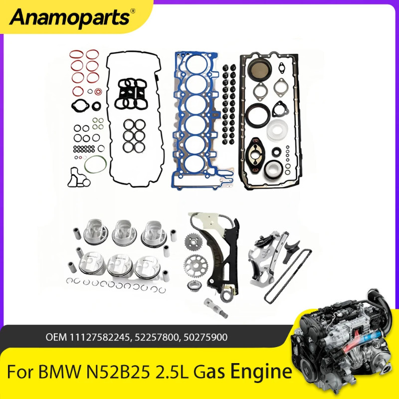 Engine Parts Full Gasket Set Psiton Timing Chain Kit Fit 2.5 L Gas N52B25 For BMW 323i 325i 325xi 5