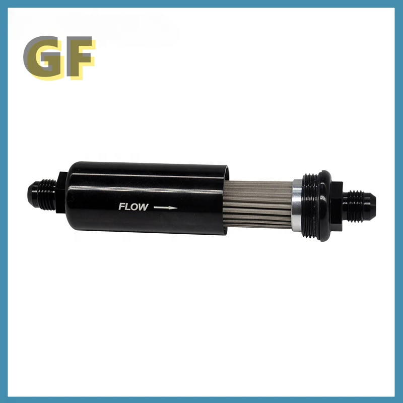 Racing Fuel Filter 10 Micron Male AN6 Oil Filter with Washable Stainless Steel Mesh