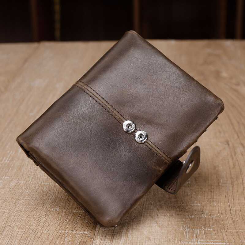 Retro Mens ของแท้หนังคลัทช์ First Layer Cowhide คลัทช์ High-End Boy กระเป๋าสตางค์ Casual Double Laye