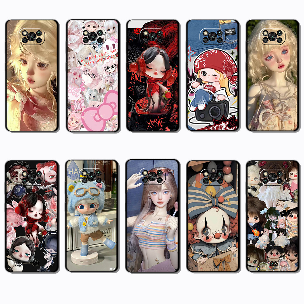 สําหรับ Xiaomi Poco X3 GT X3 NFC X5 Pro C31 C40 C55 C65 J12 BJD สีดํา edged TPU เคสโทรศัพท์ | แสดงคว