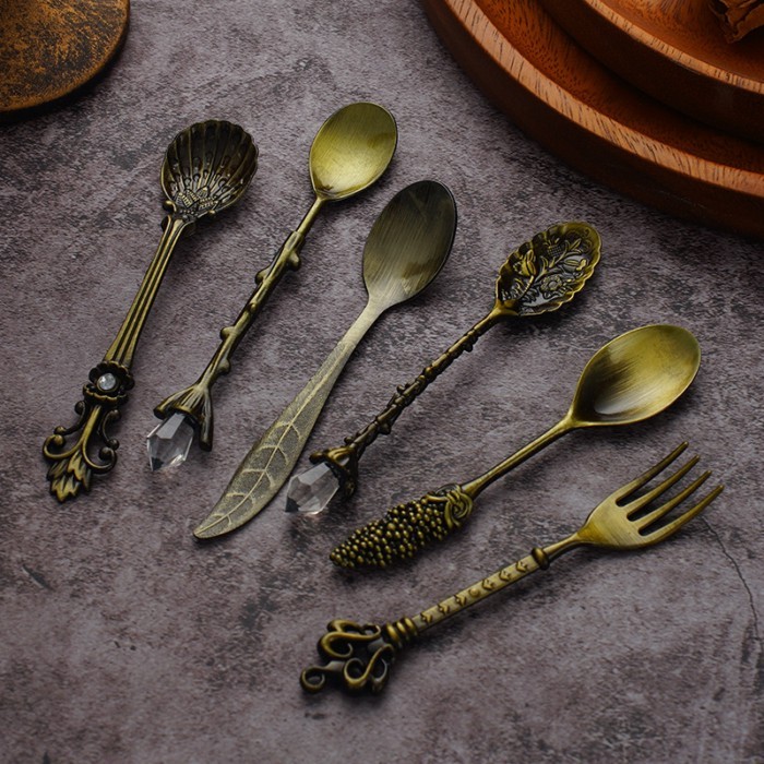 Gift Crafts Retro Palace Coffee Spoon 6-piece Set Ice Cream Spoon Jam Spoon Dessert Spoon