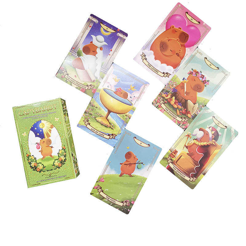 12 * 7CM Capybarot tarot Capybarot tarot ไพ่ทาโรต์ขายปลีกจัดส่ง