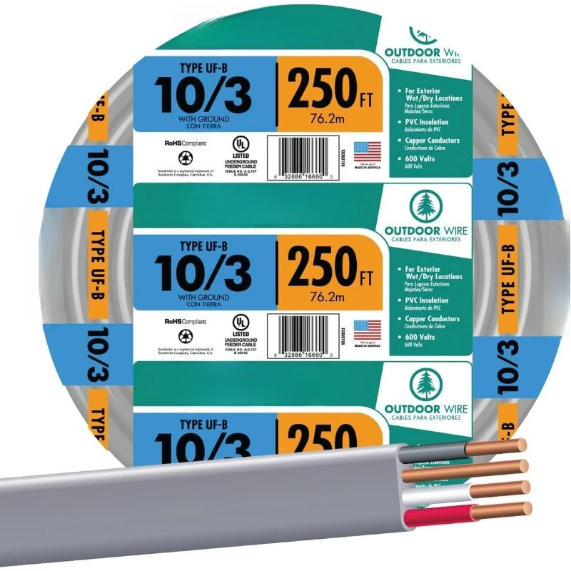 COMPANY #13059155 250' 10/3 W/G UF Cable，home.