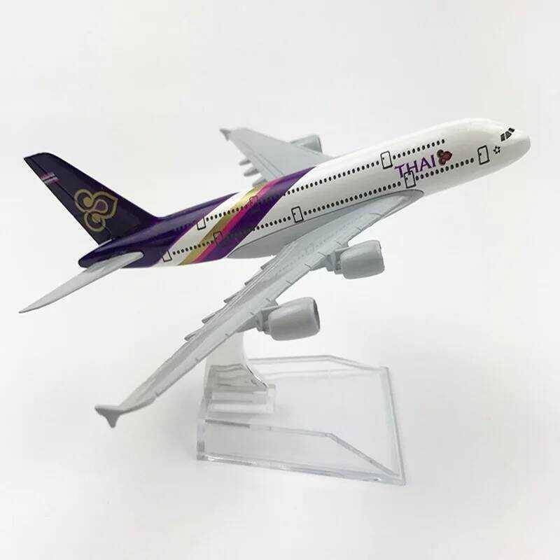C 16Cm A380 Thai Airways Die-Cast Alloy Metal Aircraft Model Toy 1:400 Scale Airbus A380 Aire Model
