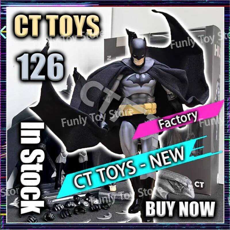 C In Stock Ct Toys Batman Hush Mafex 126 Black Version Bat Man Dc Anime Action Figure Fig Statue Mo