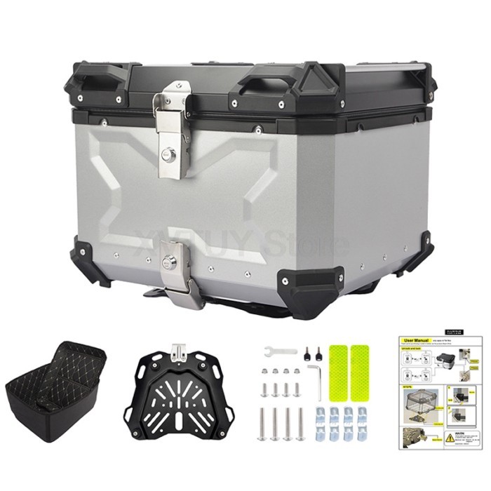 36L 45L Universal Motorcycle Rear Top Box Side Luggage Case 50L 55L 65L 80L Aluminum Alloy Storage