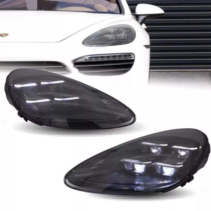 Pair Full LED Headlight assembly LED For 2007-2008 2009 2010 Porsche Cayenne S GTS 958.1 958.2 Upgr