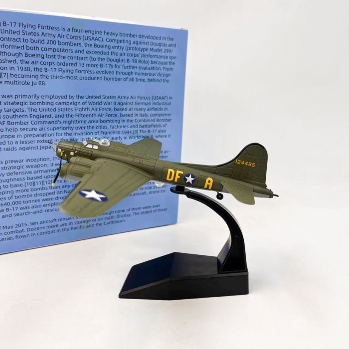 1: 144 โลหะผสมเครื่องประดับสําเร็จรูป US B-17 Bomber US Army B17 เครื่องบินรุ่น Memphis
