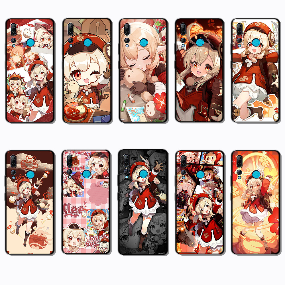 สําหรับ Huawei Y6s Y6 Pro Y7 Y9 Prime Klee เคส TPU สีดํานุ่ม