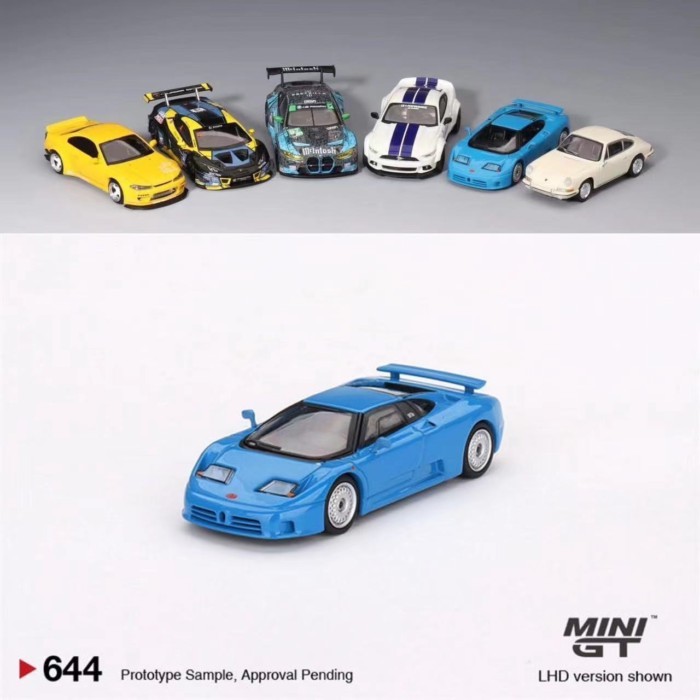 MINIGT 1: 64 Bugatti EB110 GT รถโมเดลโลหะผสม สีฟ้า 664