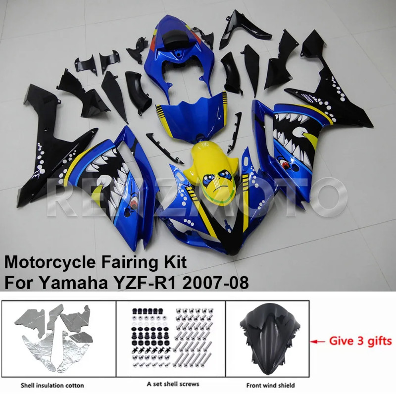 Y1007-1002b  Motorcycle Fairing Set Body Kit Plastic  For YAMAHA YZF-R1 2007-2008 Accessories ABS I