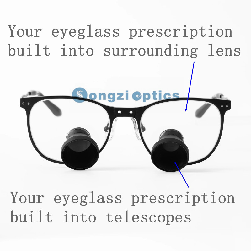 2.5X 3X 3.5X Titanium Frame TTL Dental Surgical Loupes with Max 90,000 Lux@20cm Distance SZ-6 LED L