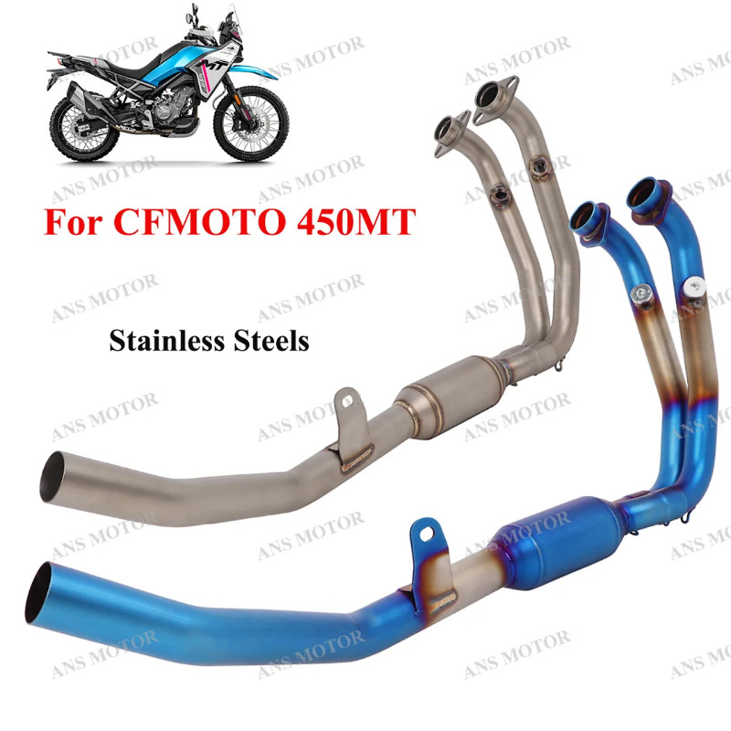 Slip On For CFMOTO 450MT 2024 Modify Motorcycle Exhaust 450MT Exhaust Escape Front Link Pipe Stainl