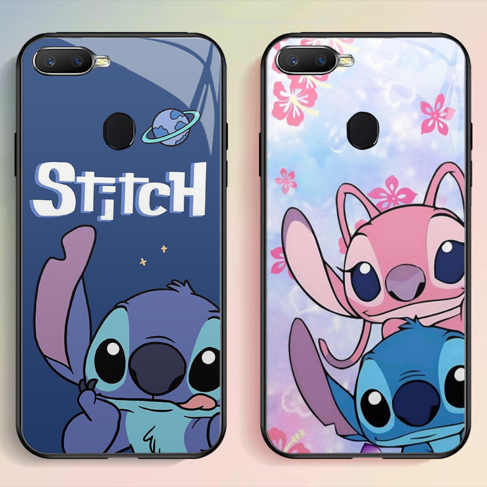 G-64 น่ารัก Stitch HD แก้วสําหรับ OPPO F9 Pro F5 A11K A3S F7 A5S A7 A12 A12E A12S กรณี