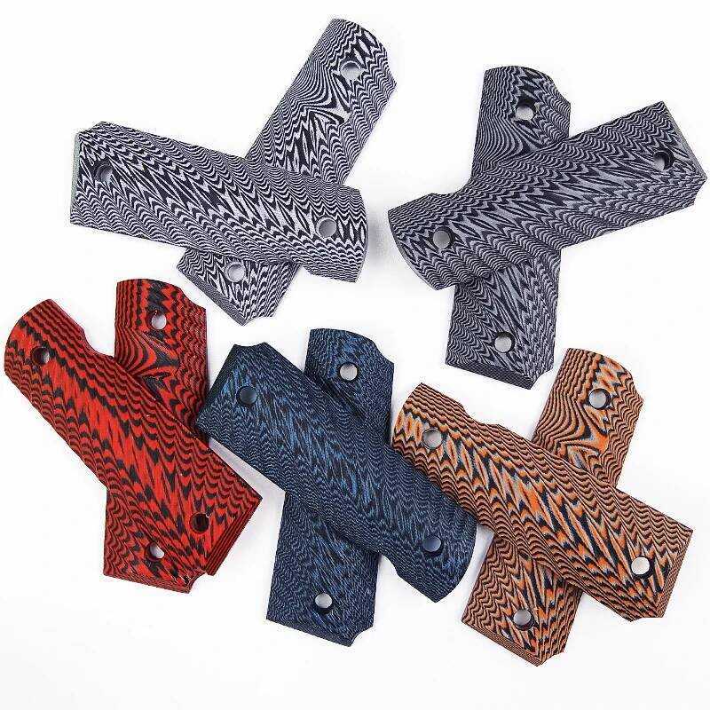 1 คู่ G10 วัสดุ CNC Tactics 1911 Grips Handle Patch DIY Radial Texture Decor