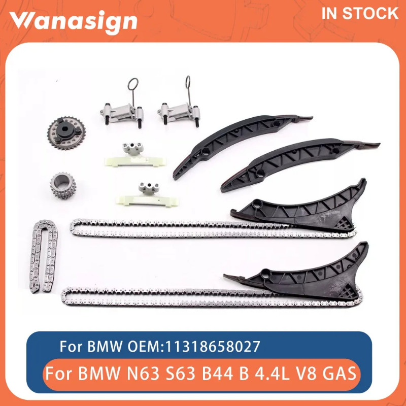 Engine Timing Chain Kit Fit 4.4 L For BMW X5 X6 M5 550i 650i 750i N63 S63 N63B44B S63B44B 4.4L V8 G