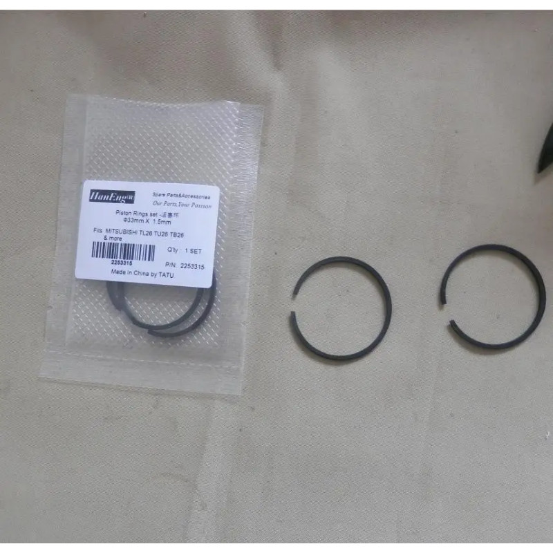 TU26 PISTON RINGS 33MM  FITS MITSUBISHI TB26 TL26 &MORE CYLINDER KOLBEN KIT 25.4CC 26CC TRIMMERS ED