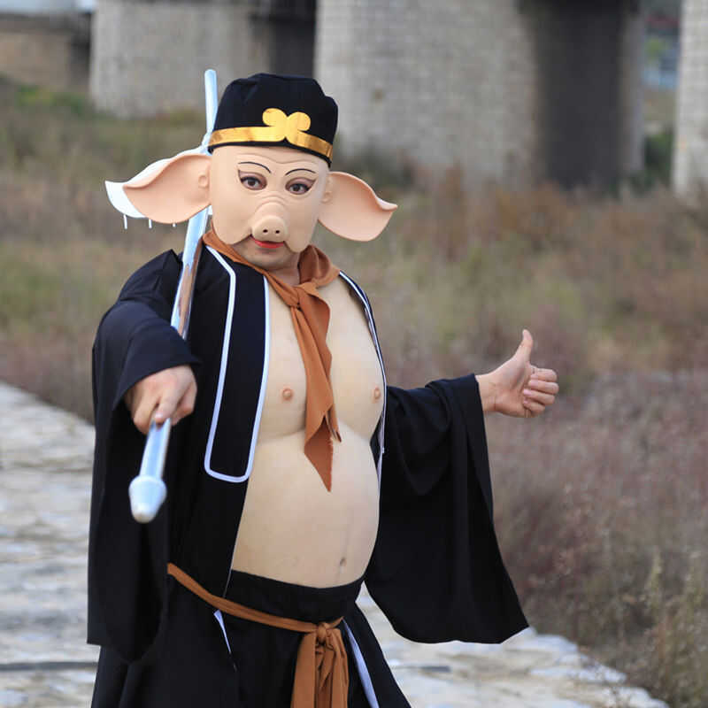 Journey to the West 86 Edition หมู Bajie เครื่องแต่งกายประสิทธิภาพหมูท้องหมู Bajie หน้ากากหมู Bajie 