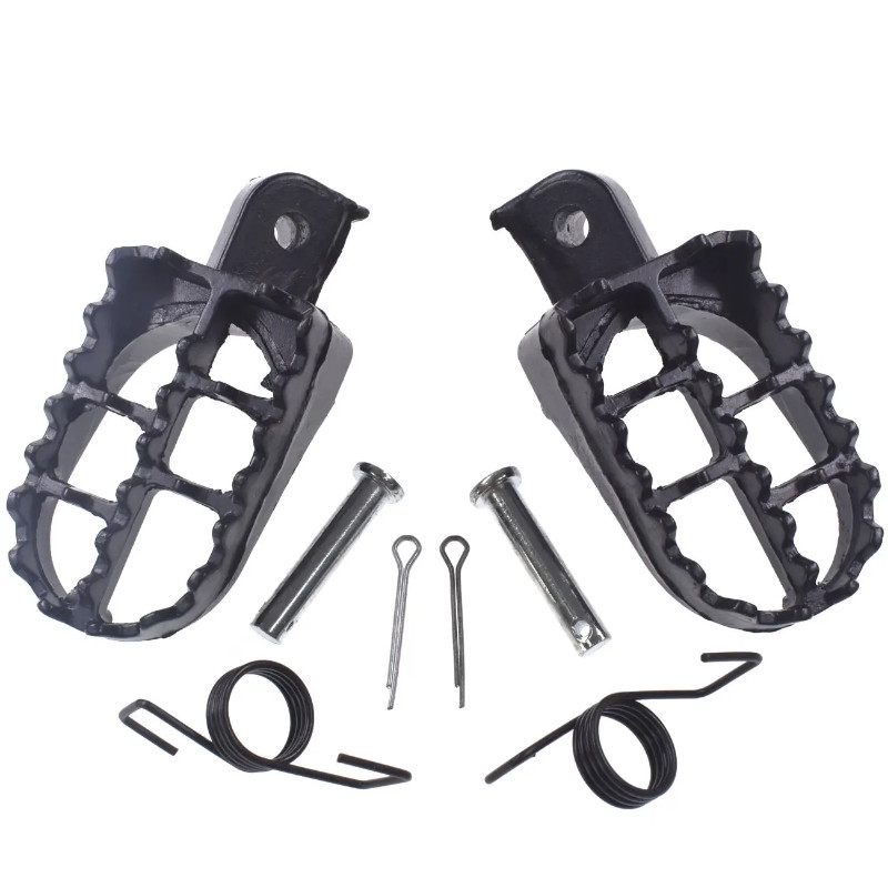 sthus Black Foot Pegs Dirt Bike Footrests L & R For 1987-2013 Kawasaki KLR650 Yamaha PW50 PW80 50 P