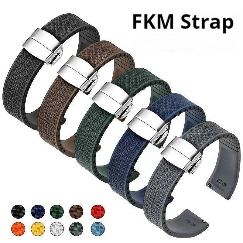 C FKM Strap 20Mm 22Mm 18 1 21Mm Quick Release Diving Fluoro Rubber Watch Band For Citizen Buckle Br