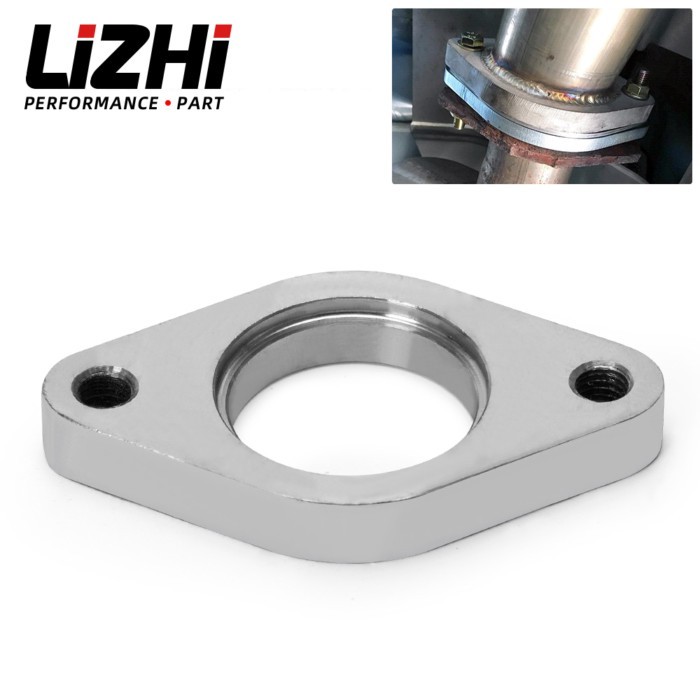 LIZHI RACING - STAINLESS STEEL WASTEGATE DUMP PIPE 2 BOLT FLANGE WITH THREAD 38MM TURBOCHARGER LZ48