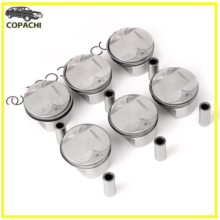 6x Pistons&Rings STD Low Compression 9.7:1 11 25 7 561 850 11 25 7 561 848 For BMW E60 E90 325i 523