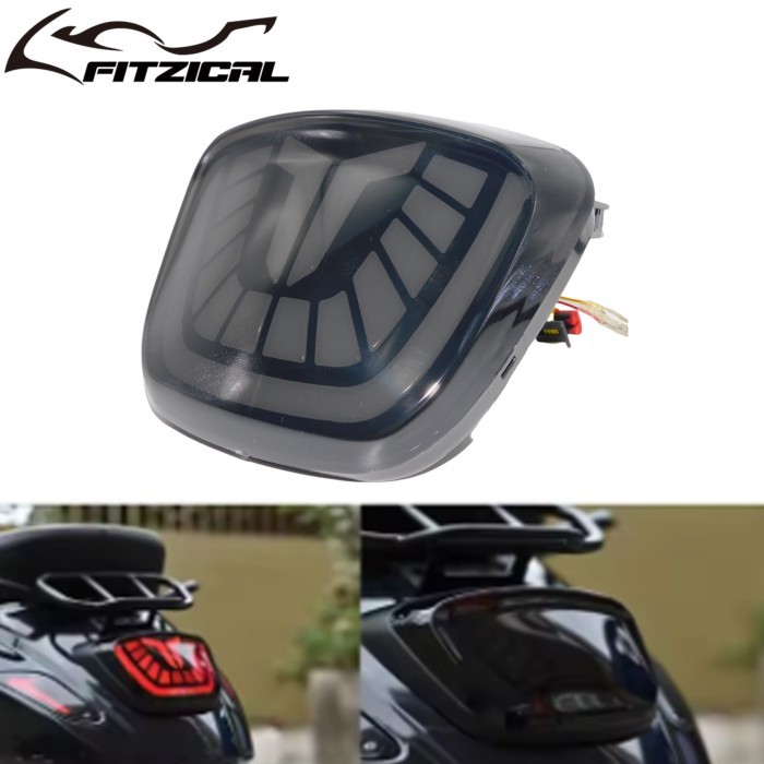Motorcycle Led Tail Light LED Brake Turn Signal Rear Light Low Profile Taillight For Vespa Spring S