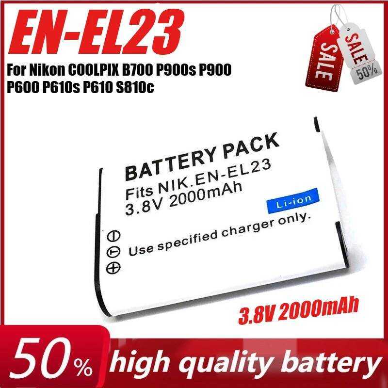 C 3.8V 2000Mah En-El23 Enel23 Camera Battery For Nikon COOLPIX B700 P00s P00 P600 P610s P610 S810c