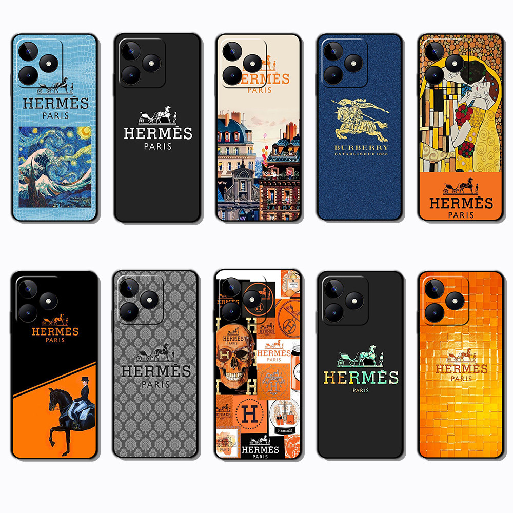 Realme C51S C67 C68 C63 C61 P1 Note 50 hermes Sleek Black Border TPU Case | ดีไซน์มินิมอล ไม่กระชาก