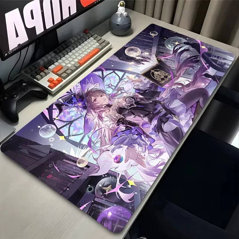 แผ่นรองเมาส์ Kawaii Magic อะนิเมะสาว Herta เกม Honkai Star Rail แล็ปท็อปแป้นพิมพ์ Pad PC อุปกรณ์เสริมสําหรับเล่นเกมโต๊ะแผ่นรองเม้าส์ Mousepad