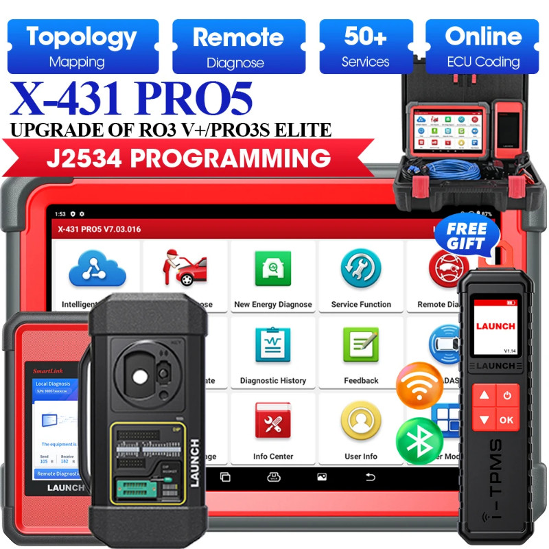 Launch X431 Key Programming Tool X431 Pro5 Smartlink & X-PROG3 Car Diagnostic Tool All Key Lost IMM