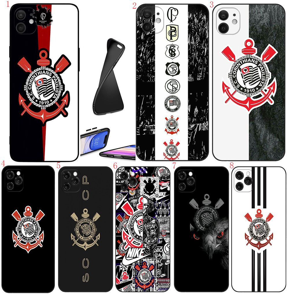 IPhone 12 13 Mini 12 Pro Max 13 14 Pro Max 14 Plus 17 air B12 Corinthians1 เคสโทรศัพท์สีดํานุ่ม