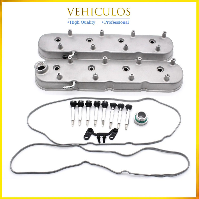 2pcs Silver 72MM Spacing Natural Cast Aluminum Tall Valve Covers For GM LS w/ Coil Mounts Camaro LS