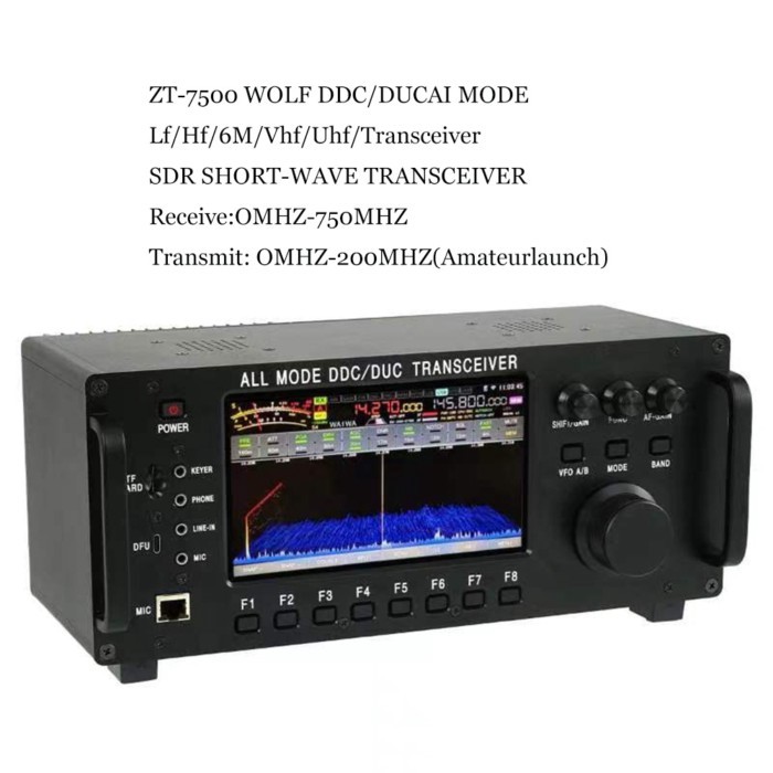 RS998 100W Mobile Radio All Band Mode HF VHF UHF SDR Transceiver with 7" Touch Screen CW Decode Ant
