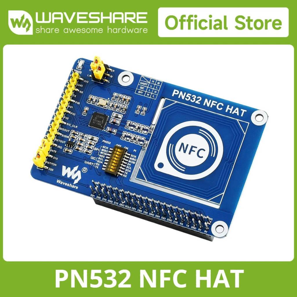 Waveshare PN532 หมวก NFC สําหรับ Raspberry Pi I2C/SPI /UART 3.3 V/5 V,Raspberry Pi NFC Reader/Arduin