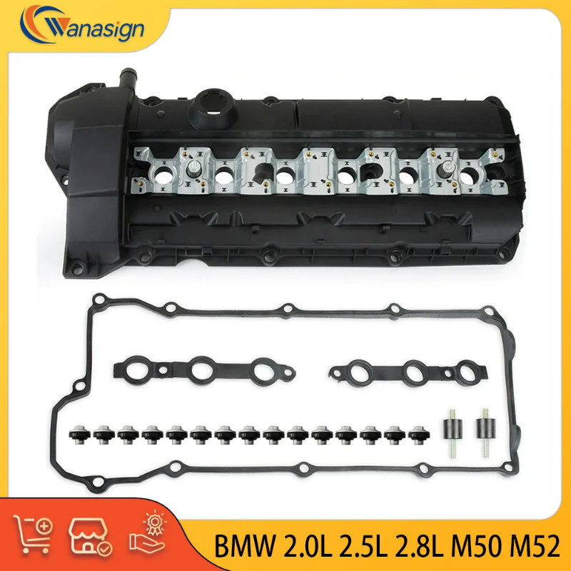 AUTO ENGINE PARTS Cylinder Head Valve Cover For BMW 3 5 7 Z3 2.0L 2.5L 2.8L L6 GAS M50B20 B52B25 B5