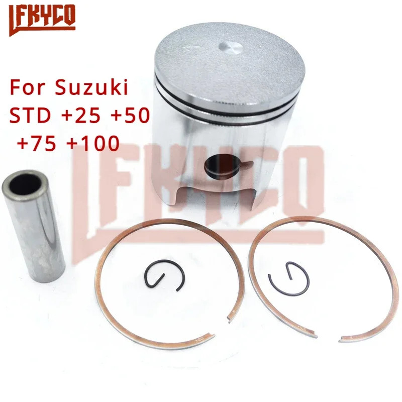 Motorcycle Engine Part STD +25 +75 +50 +100 56MM 56.25MM 56.5MM 57MM Bore Pin 14mm Piston Ring Kit