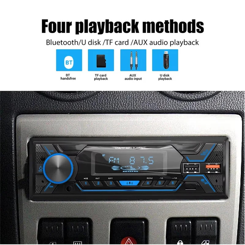 AASS-Car Radio 1 Din Stereo Multimedia MP3 Player Digital Bluetooth FM AUX Input USB Bluetooth Univ