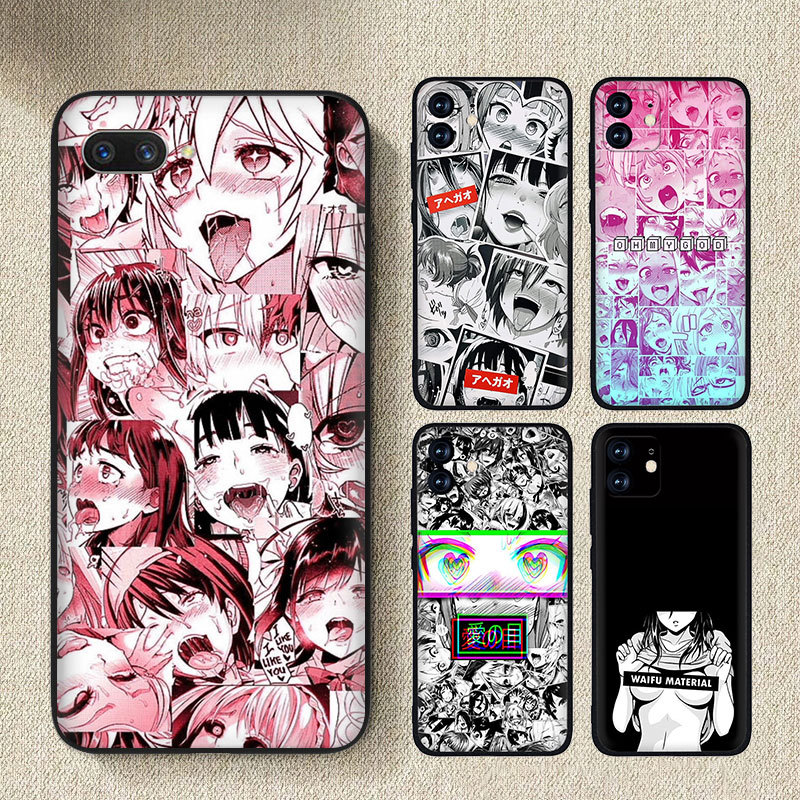 OPPO A5S A3S A12E A37 A39 A57 A7 2018 A59 F1S F3 A83 A1K R9 R9S เคสโทรศัพท์ 6KL4 Aeghao สีดําซิลิโคน